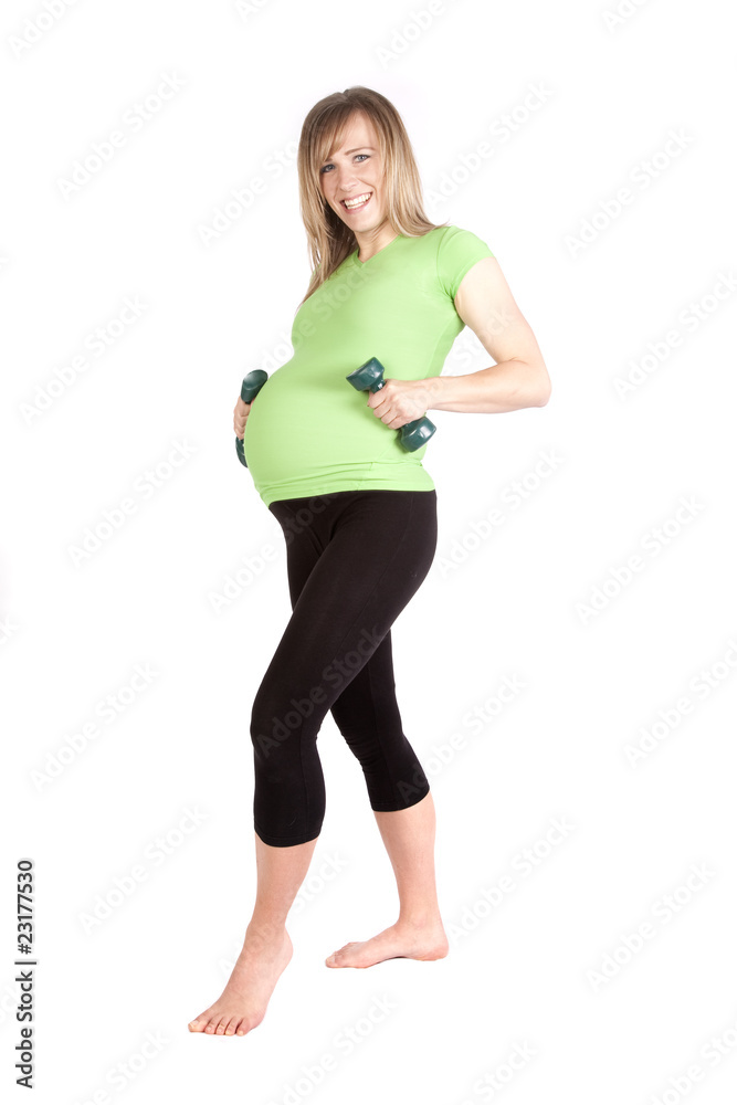 Pregnant with weights by belly Pregnant with weights by belly