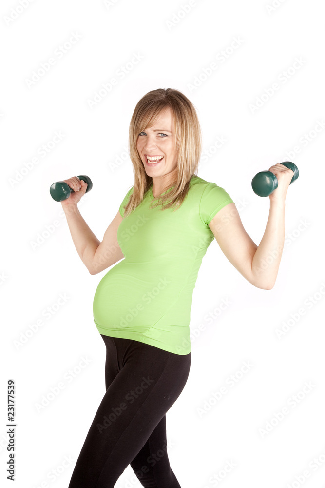 Pregnant working out arms up Pregnant working out arms up