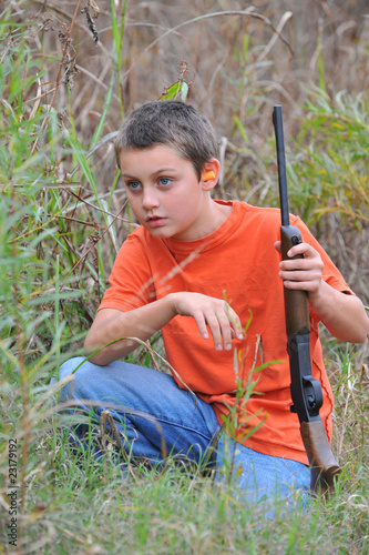 Patient young hunter