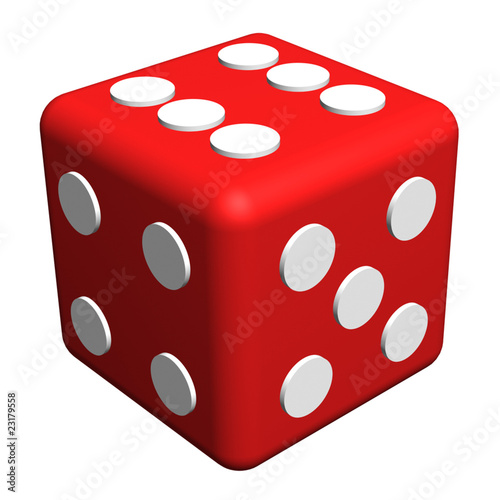 playing cube dice red