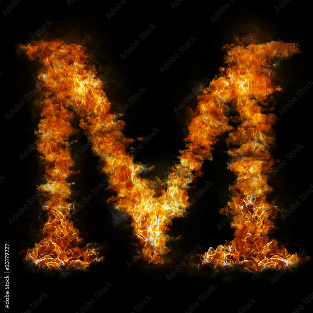 Flame in shape of letter M