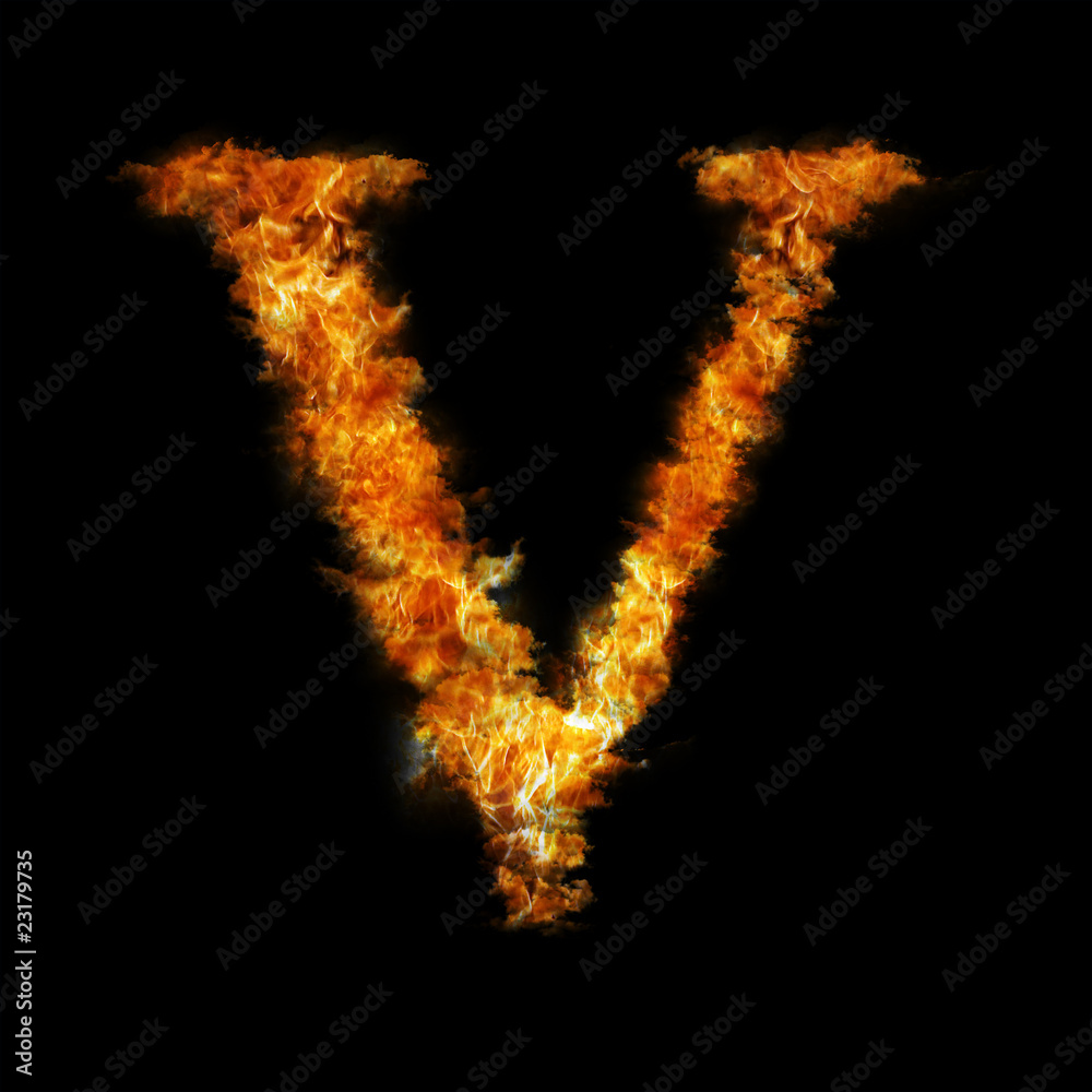 Flame in shape of letter V Flame in shape of letter V