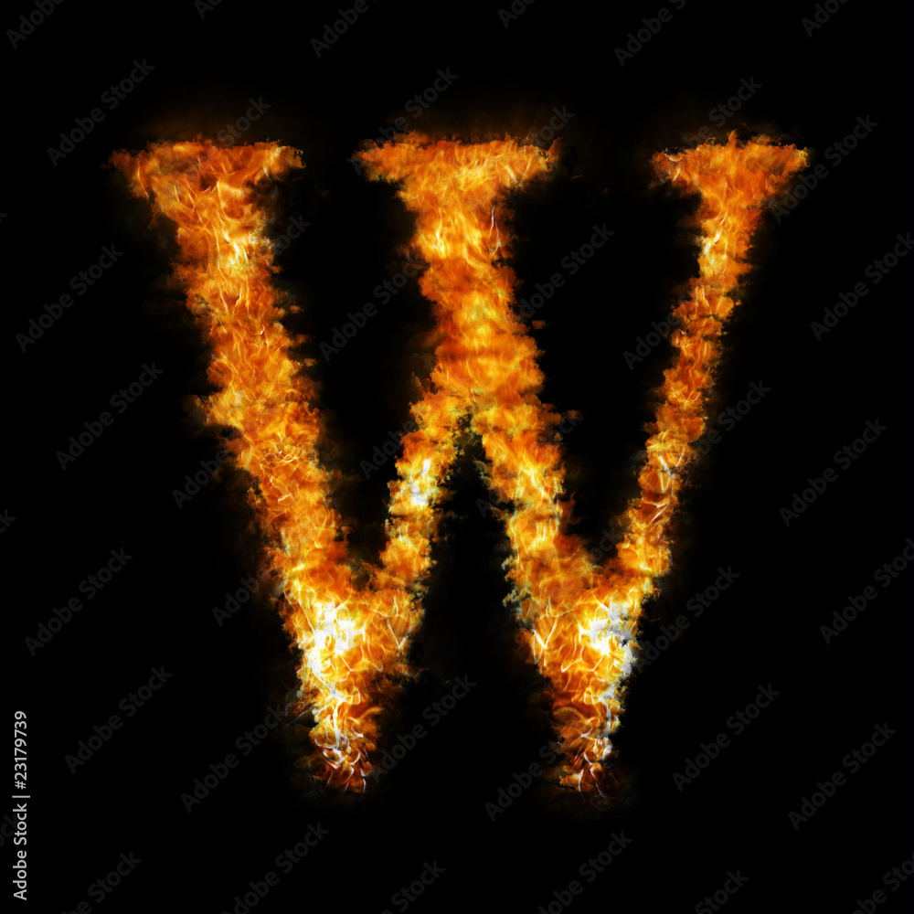 Flame in shape of letter W Flame in shape of letter W