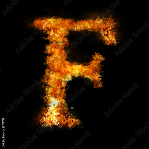 Flame in shape of letter F