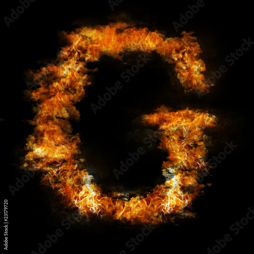 Flame in shape of letter G
