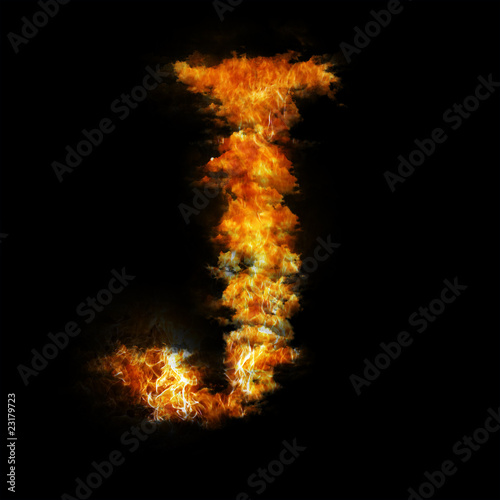 Flame in shape of letter J