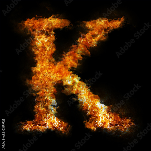 Flame in shape of letter K