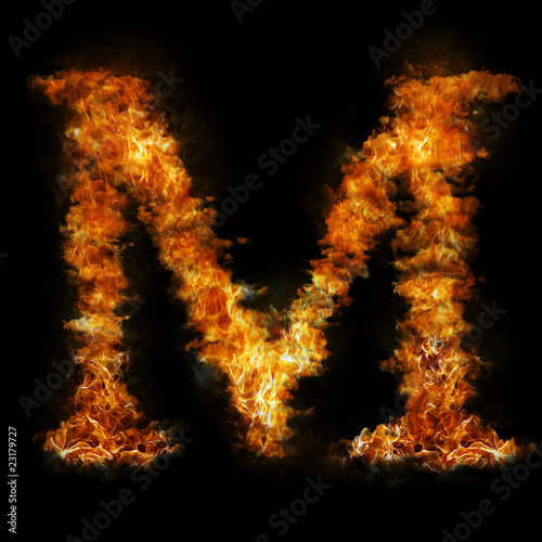 Flame in shape of letter M