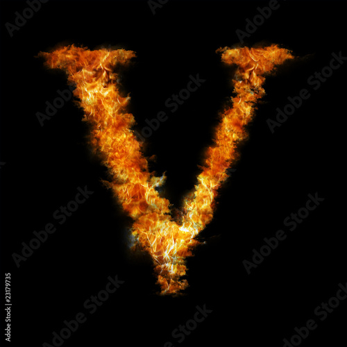 Flame in shape of letter V