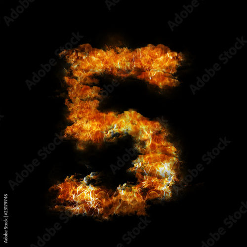 Flame in shape of figure five