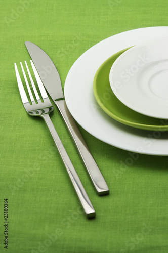 Plates  fork and knife