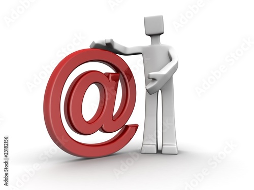 Salesman presenting email hosting services concept