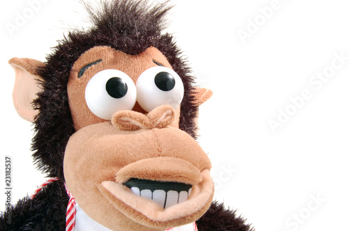 Toy monkey isolated on white background