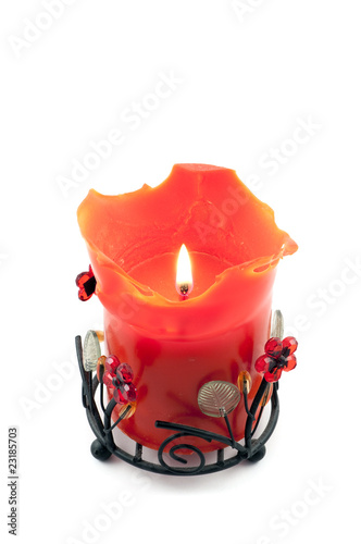 Burning red candle