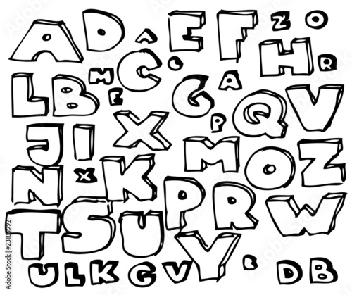 Hand drawn doodle alphabet