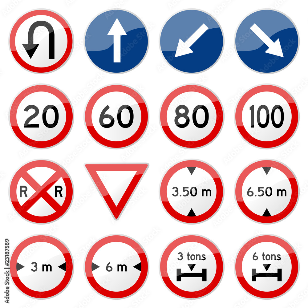 Road Sign Glossy Vector (Set 7 of 8) Road Sign Glossy Vector (Set 7 of 8)
