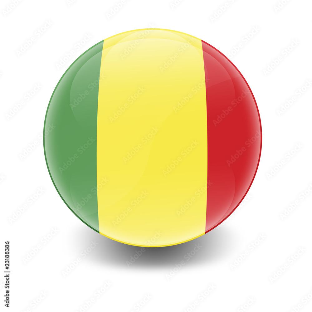 Esfera brillante con bandera Mali