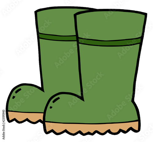 Gardening Tool-Pair Of Green Gardening Rubber Boots