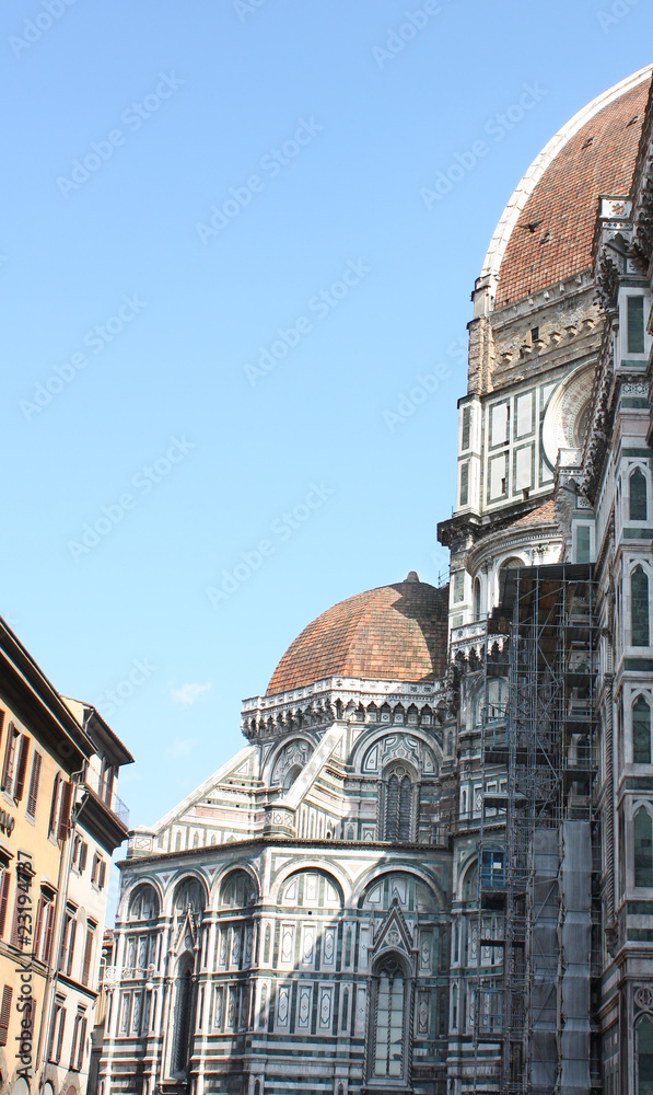 Side facade of the Duomo of Florence.