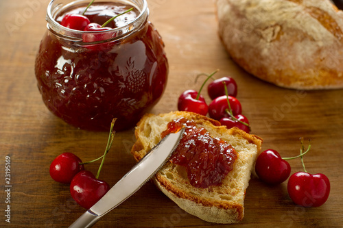 cherries jam - marmellata di ciliege photo