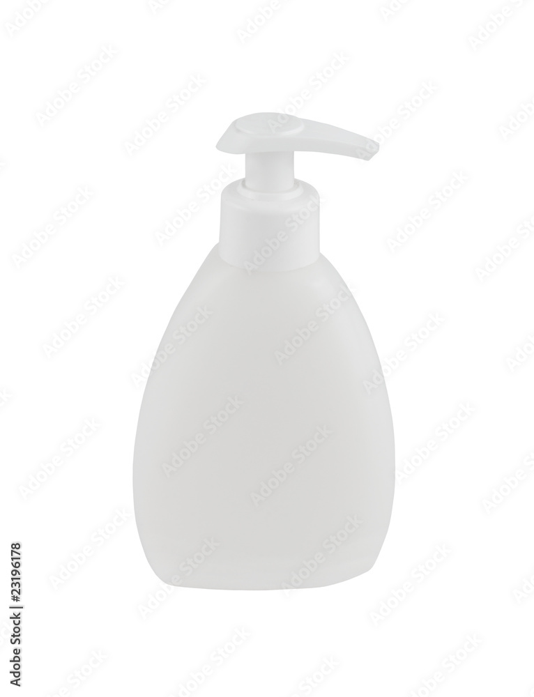 Plastic pump soap bottle isolated on white background Plastic pump soap bottle isolated on white background