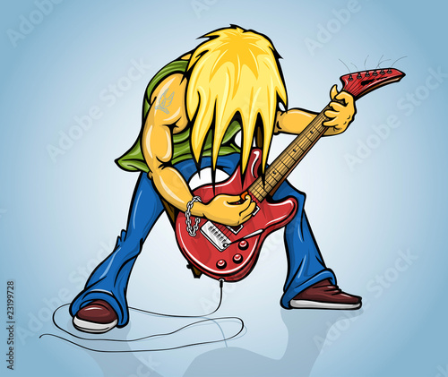 rock guitarist playing on electric guitar