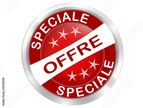 bouton offre spreciale rond rouge effet gel 3 étoiles