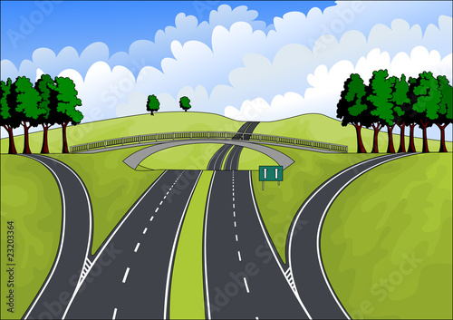 highway in the summer landscape