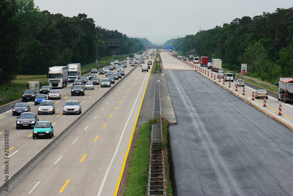 Autobahnbaustelle auf BAB A5