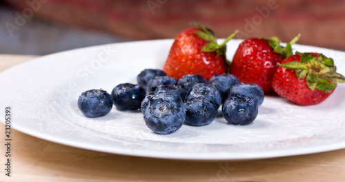 blueberries with strawberries