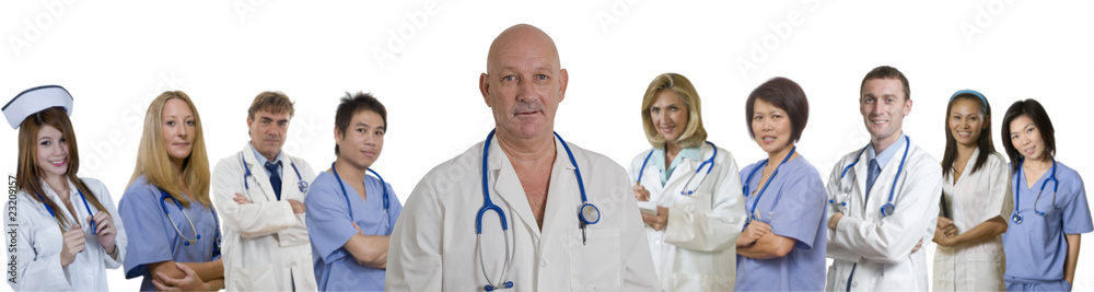 Medical banner of diverse Hospital staff Medical banner of diverse Hospital staff
