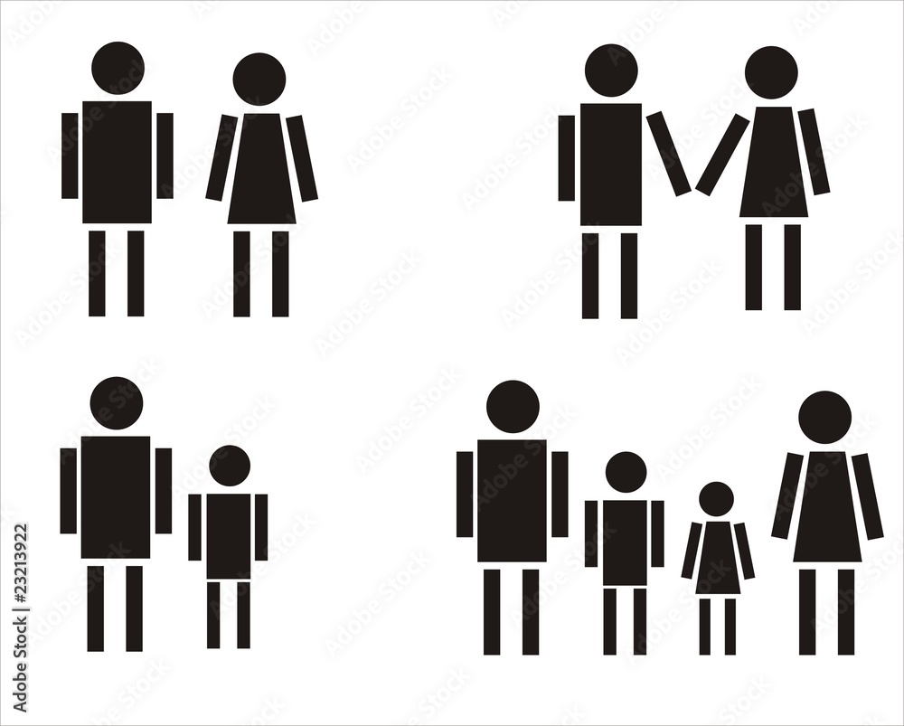 Schematic icons set people. Schematic icons set people.