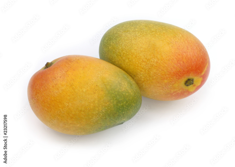 Ripe mangoes over white background Ripe mangoes over white background