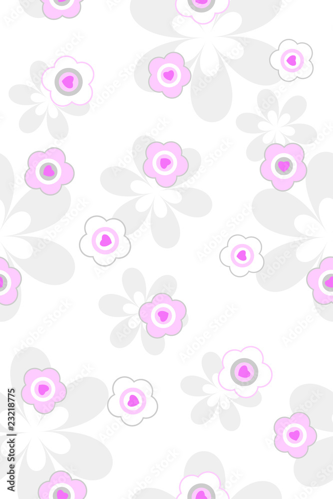 Pink-grey floral seamless