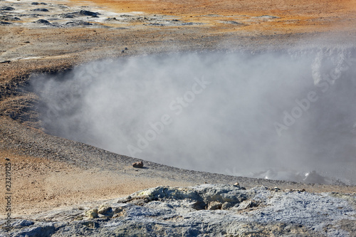 Hverir geothermal fields around Namafjall mountain, Myvatn lake