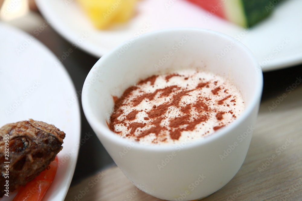 close up of a cup of fresh mousse close up of a cup of fresh mousse