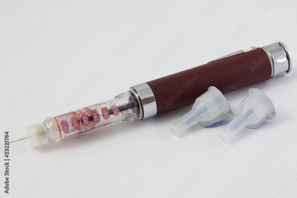 Diabetic Insulin Pen on White Diabetic Insulin Pen on White
