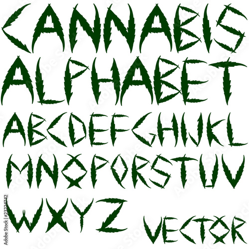 cannabis vector alphabet