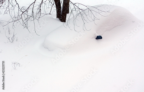 Car under snowdrift