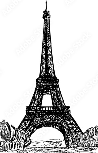 vector - Eifel Tower in Paris , Europe
