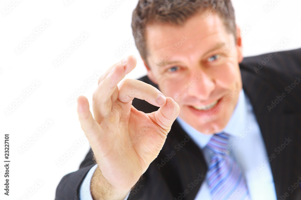 young business man going thumb up, isolated on white young business man going thumb up, isolated on white