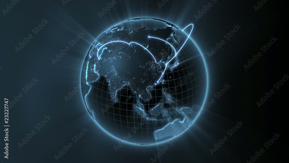 global network animation - blue version - loop