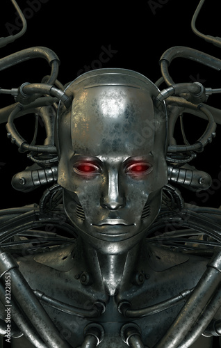 Future wired man cyborg