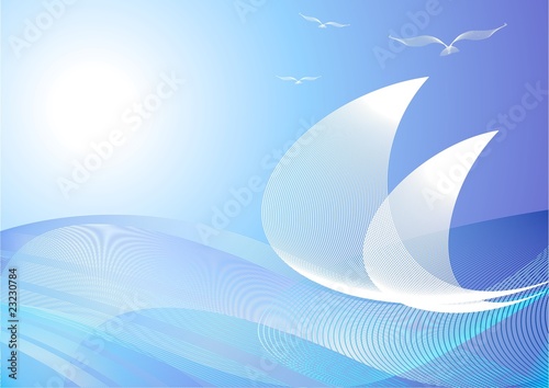Barche a Vela Astratte-Abstract Sailboat-Vector