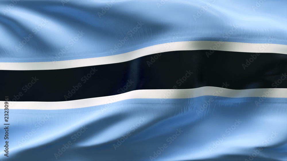 Creased botswana satin flag in wind with seams and wrinkle