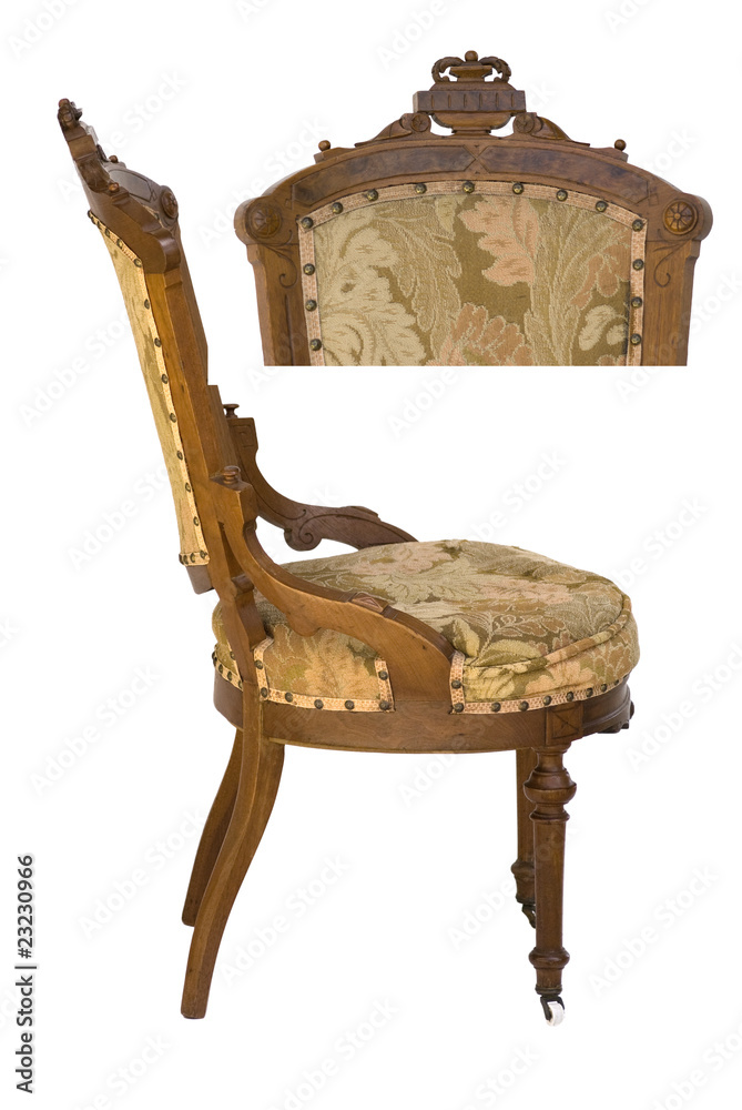 Fototapeta premium Eastlake victorian antique chair with upholstery side & top