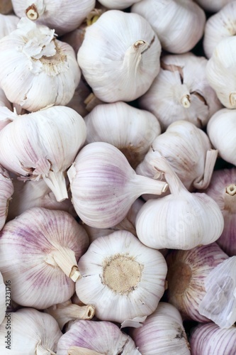 garlic pattern background in market