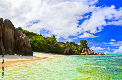 Beach Source d'Argent at Seychelles