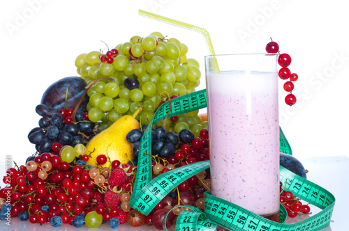 Dairy cocktail with berries.