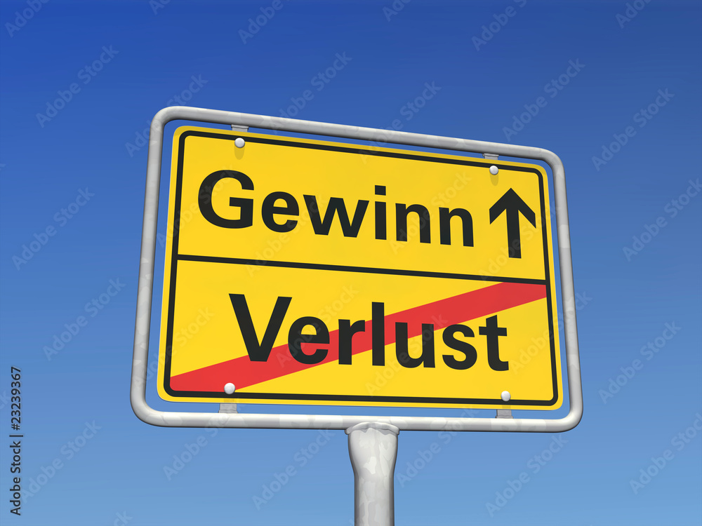 Verlust-Gewinn-Schild Verlust-Gewinn-Schild